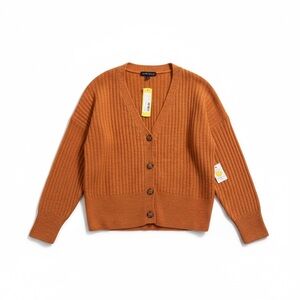 Love Ellie Gloria Cardigan Sweater w/buttons Orange Size Large